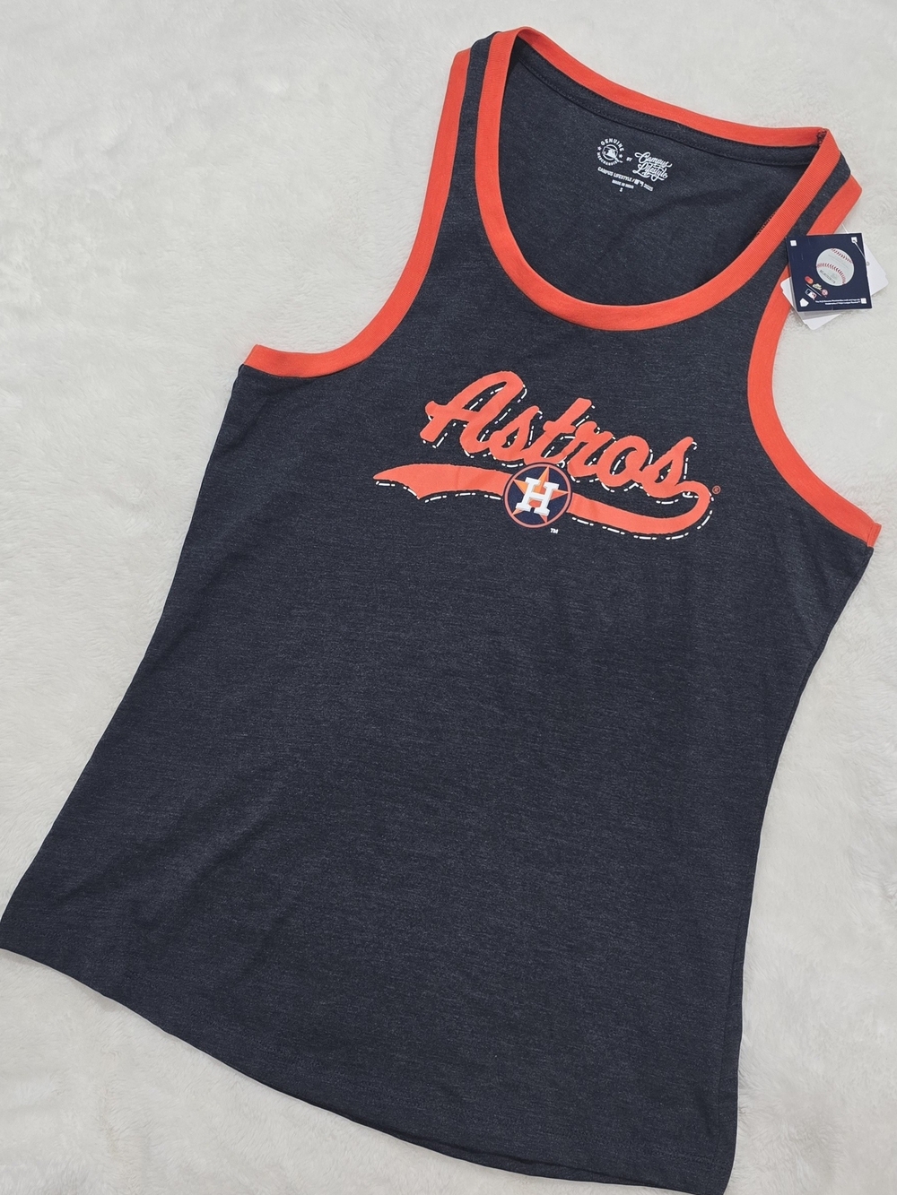 NWT Houston Astros Women's Tank Top - Charcoal Gray / Orange - Size Small - MLB